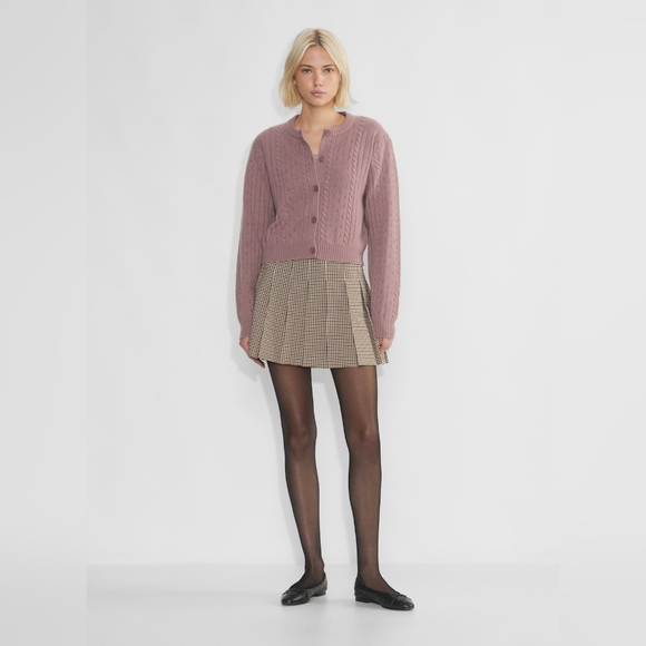 Aritzia Sweaters - Women's Dusty Rose Cable Knit Button-Up Cardigan